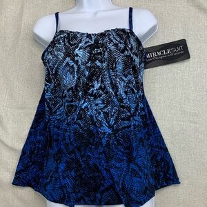 Miraclesuit Jubilee Printed Tankini Top Women's Swimsuit Size 10